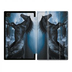 Housse Smart Cover Pour Samsung Galaxy Tab A7 (10.4) Cheval Noir