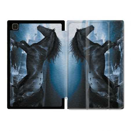 Housse Smart Cover Pour Samsung Galaxy Tab A7 (10.4) Cheval Noir