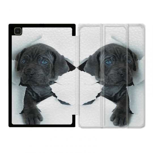Housse Smart Cover Pour Samsung Galaxy Tab A7 (10.4) Chien Noir