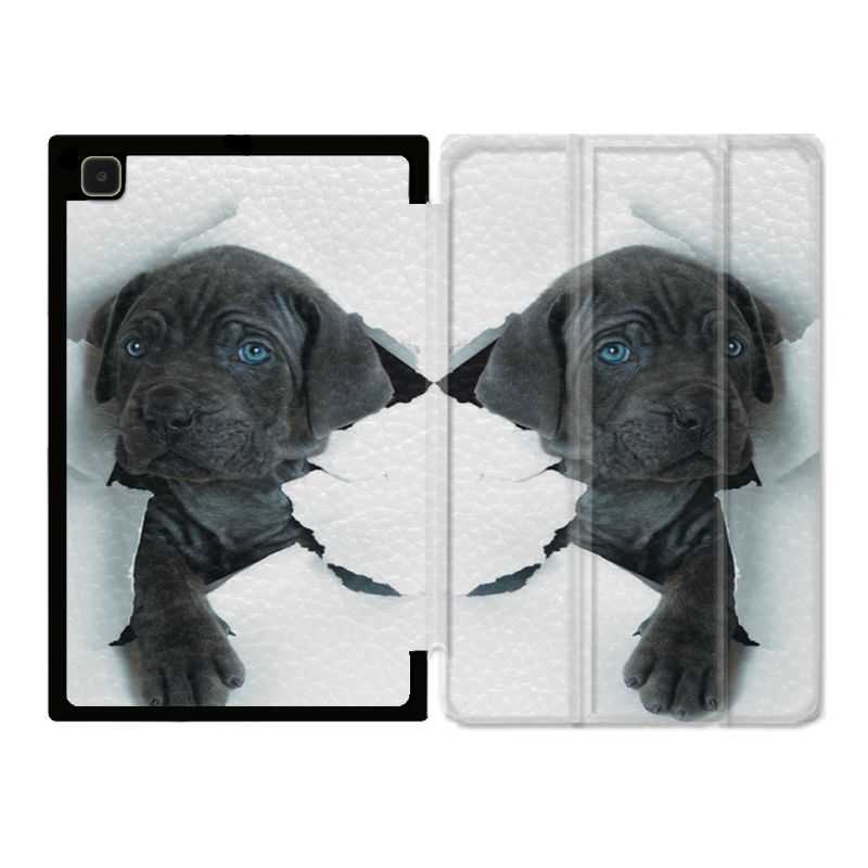 Housse Smart Cover Pour Samsung Galaxy Tab A7 (10.4) Chien Noir