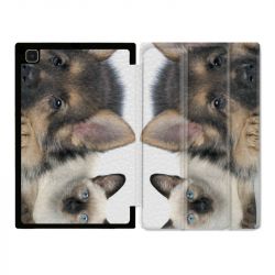 Housse Smart Cover Pour Samsung Galaxy Tab A7 (10.4) Chien vs Chat