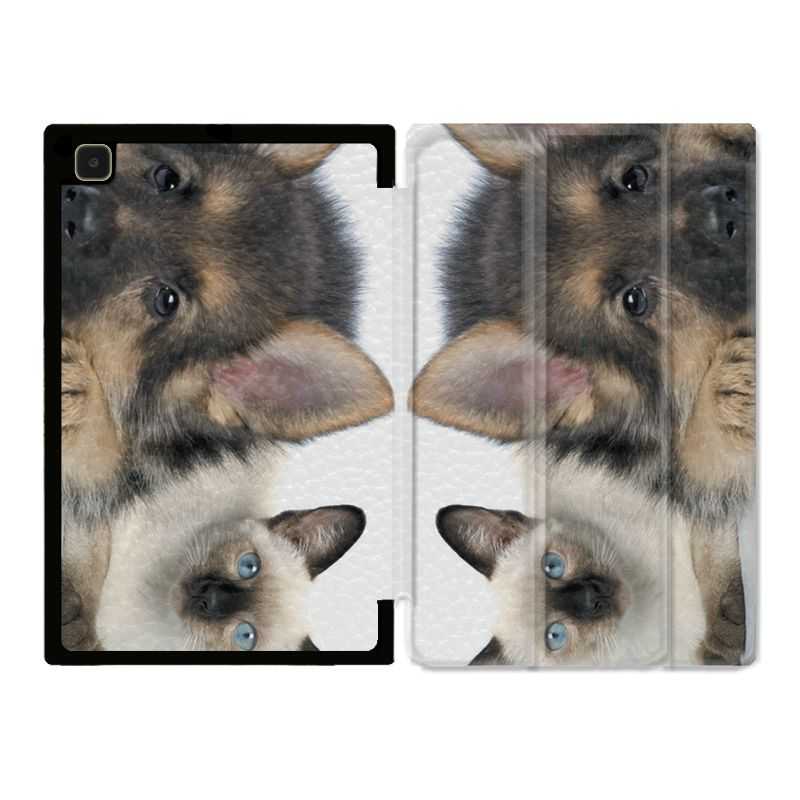 Housse Smart Cover Pour Samsung Galaxy Tab A7 (10.4) Chien vs Chat
