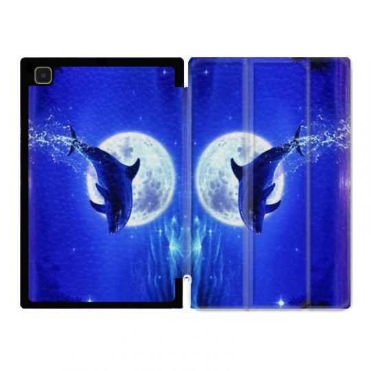 Housse Smart Cover Pour Samsung Galaxy Tab A7 (10.4) Dauphin Lune