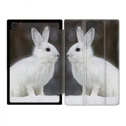 Housse Smart Cover Pour Samsung Galaxy Tab A7 (10.4) Lapin Blanc