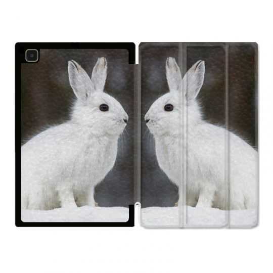 Housse Smart Cover Pour Samsung Galaxy Tab A7 (10.4) Lapin Blanc
