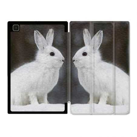 Housse Smart Cover Pour Samsung Galaxy Tab A7 (10.4) Lapin Blanc