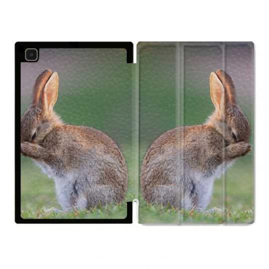 Housse Smart Cover Pour Samsung Galaxy Tab A7 (10.4) Lapin Marron