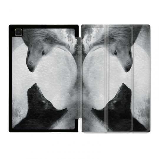 Housse Smart Cover Pour Samsung Galaxy Tab A7 (10.4) Loup Duo