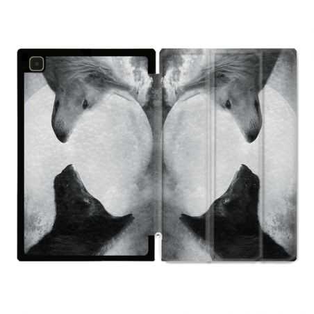 Housse Smart Cover Pour Samsung Galaxy Tab A7 (10.4) Loup Duo