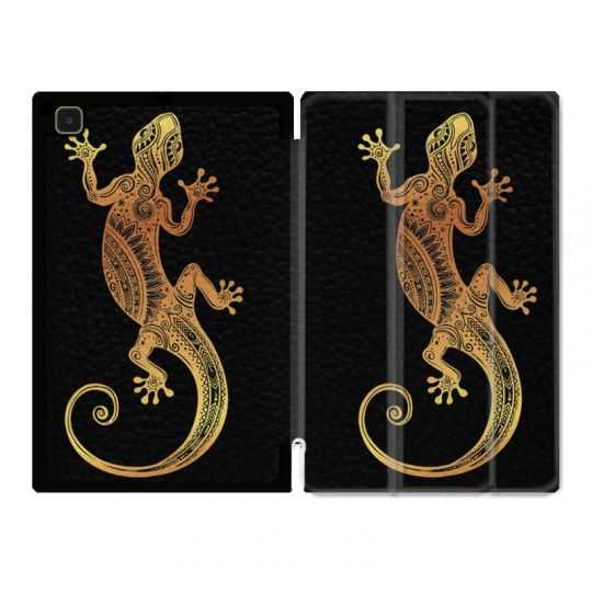 Housse Smart Cover Pour Samsung Galaxy Tab A7 (10.4) Animaux Maori Lezard Noir