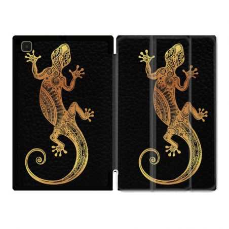 Housse Smart Cover Pour Samsung Galaxy Tab A7 (10.4) Animaux Maori Lezard Noir