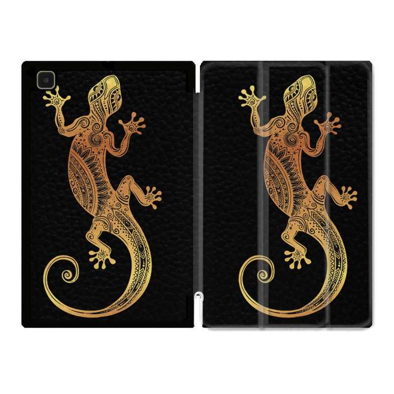 Housse Smart Cover Pour Samsung Galaxy Tab A7 (10.4) Animaux Maori Lezard Noir
