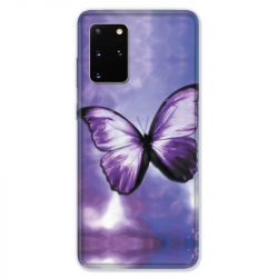 Coque pour Samsung Galaxy S20 PLUS papillons violet et blanc