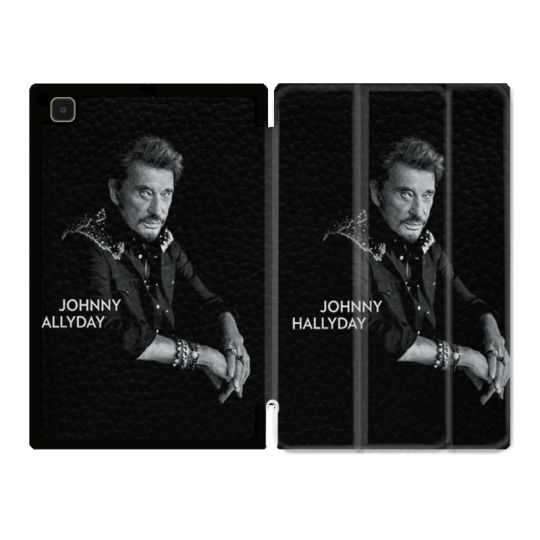Housse Smart Cover Pour Samsung Galaxy Tab A7 (10.4) Johnny Hallyday Noir