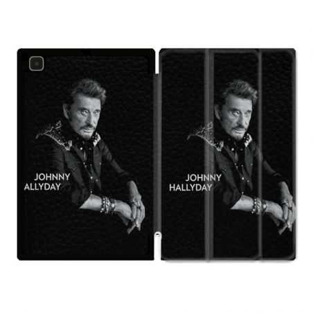 Housse Smart Cover Pour Samsung Galaxy Tab A7 (10.4) Johnny Hallyday Noir