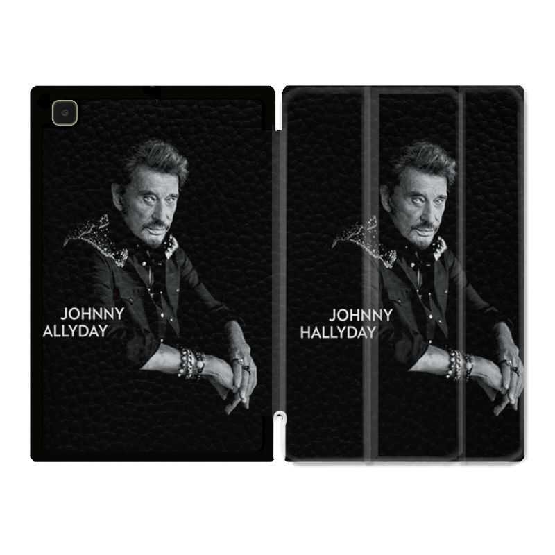 Housse Smart Cover Pour Samsung Galaxy Tab A7 (10.4) Johnny Hallyday Noir