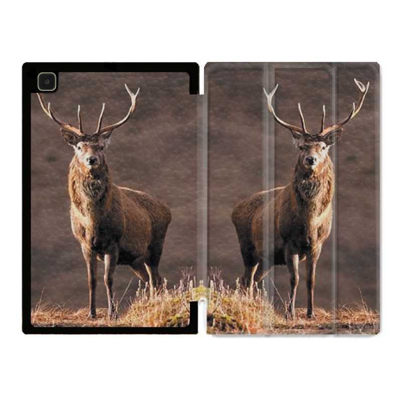 Housse Smart Cover Pour Samsung Galaxy Tab A7 (10.4) Chasse Chevreuil Blanc