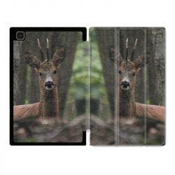 Housse Smart Cover Pour Samsung Galaxy Tab A7 (10.4) Chasse Chevreuil Bois