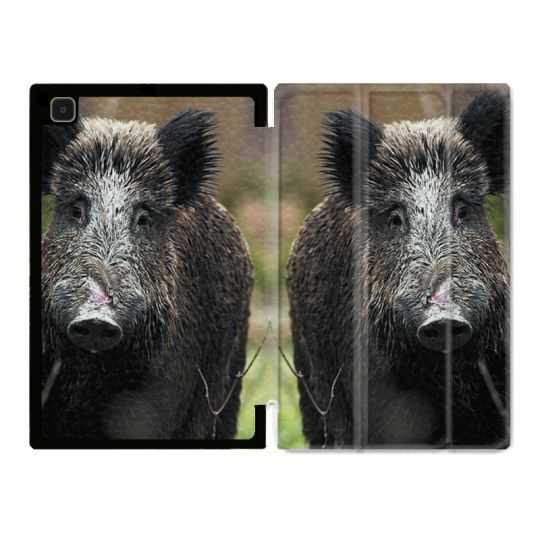 Housse Smart Cover Pour Samsung Galaxy Tab A7 (10.4) Chasse Sanglier bois