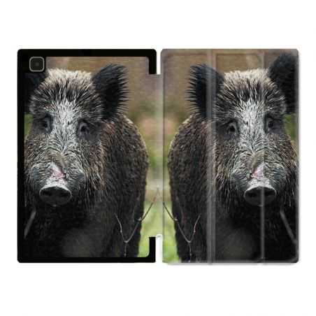 Housse Smart Cover Pour Samsung Galaxy Tab A7 (10.4) Chasse Sanglier bois