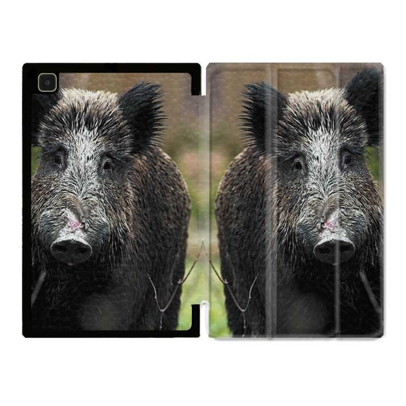 Housse Smart Cover Pour Samsung Galaxy Tab A7 (10.4) Chasse Sanglier bois