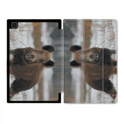 Housse Smart Cover Pour Samsung Galaxy Tab A7 (10.4) Chasse Sanglier Neige