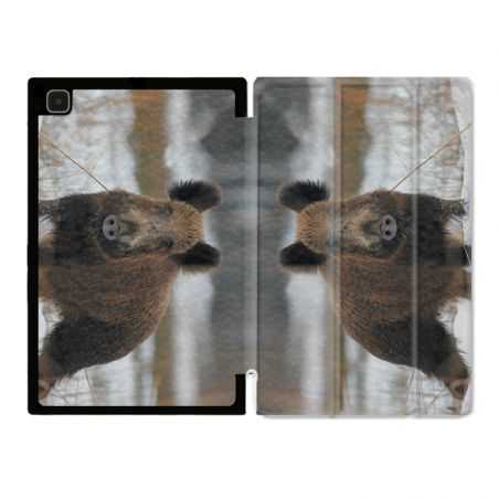 Housse Smart Cover Pour Samsung Galaxy Tab A7 (10.4) Chasse Sanglier Neige