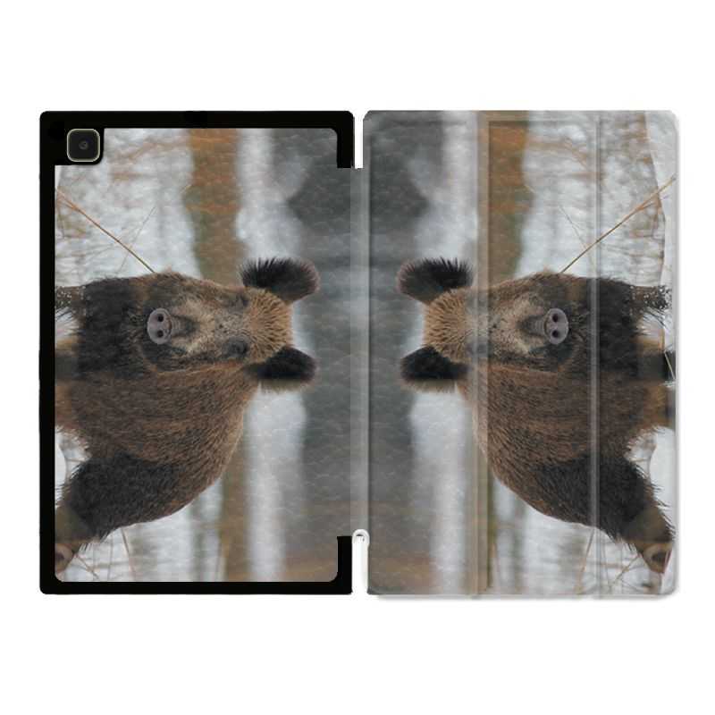 Housse Smart Cover Pour Samsung Galaxy Tab A7 (10.4) Chasse Sanglier Neige