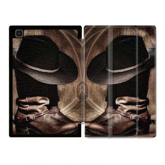Housse Smart Cover Pour Samsung Galaxy Tab A7 (10.4) Cow Boy Chapeau