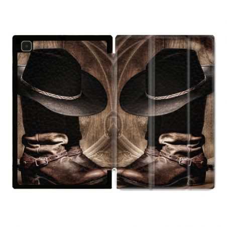 Housse Smart Cover Pour Samsung Galaxy Tab A7 (10.4) Cow Boy Chapeau