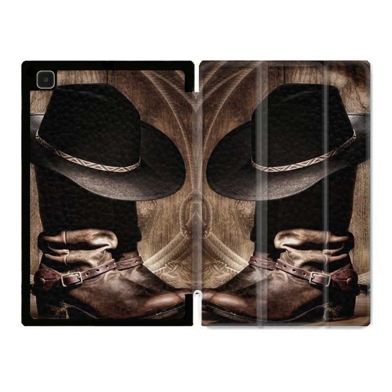 Housse Smart Cover Pour Samsung Galaxy Tab A7 (10.4) Cow Boy Chapeau