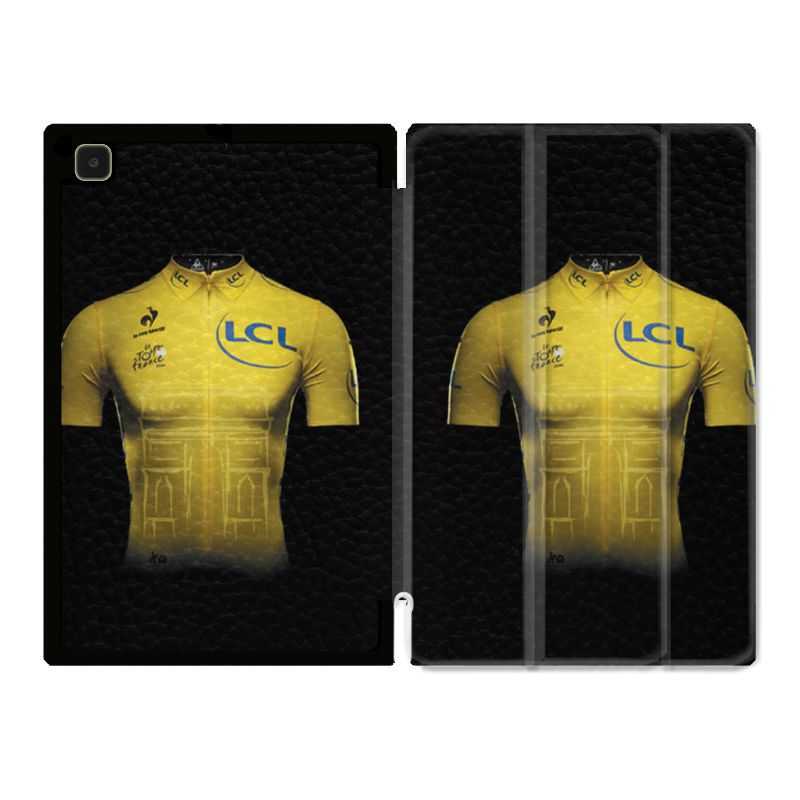 Housse Smart Cover Pour Samsung Galaxy Tab A7 (10.4) Cyclisme Maillot Jaune