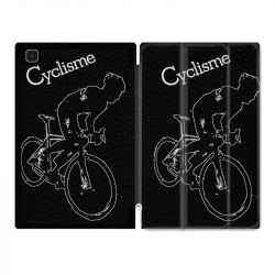 Housse Smart Cover Pour Samsung Galaxy Tab A7 (10.4) Cyclisme Ombre Blanche