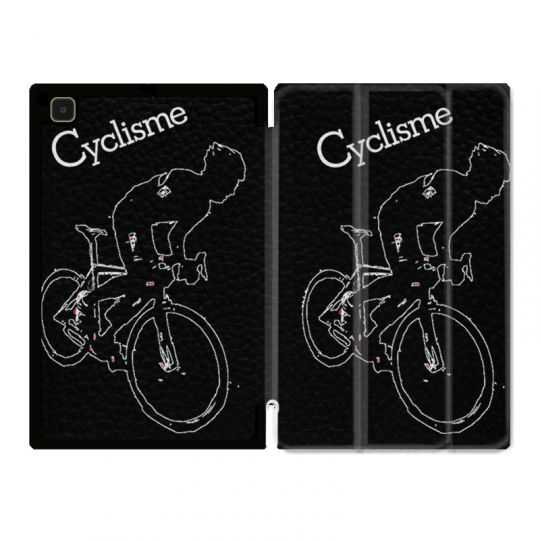 Housse Smart Cover Pour Samsung Galaxy Tab A7 (10.4) Cyclisme Ombre Blanche