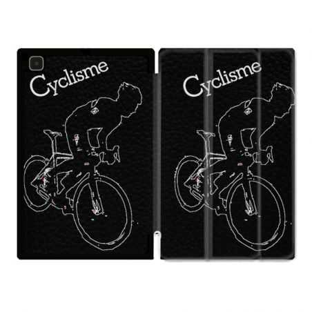 Housse Smart Cover Pour Samsung Galaxy Tab A7 (10.4) Cyclisme Ombre Blanche