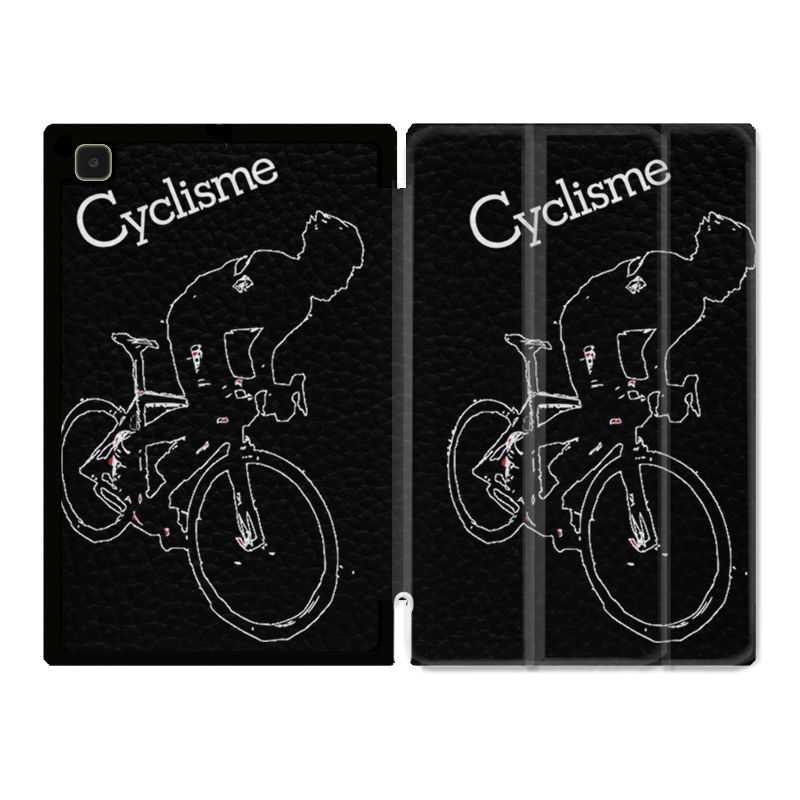 Housse Smart Cover Pour Samsung Galaxy Tab A7 (10.4) Cyclisme Ombre Blanche