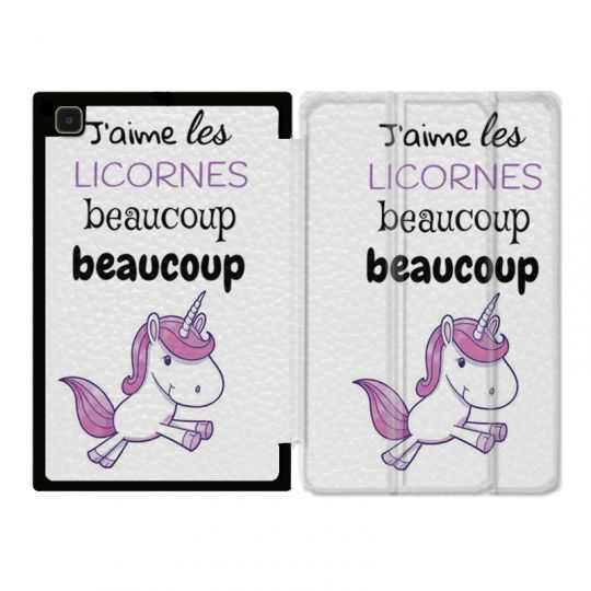 Housse Smart Cover Pour Samsung Galaxy Tab A7 (10.4) Decale Licornes