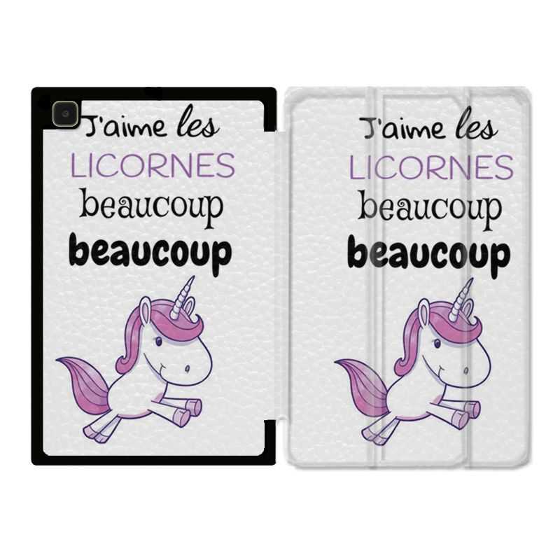 Housse Smart Cover Pour Samsung Galaxy Tab A7 (10.4) Decale Licornes