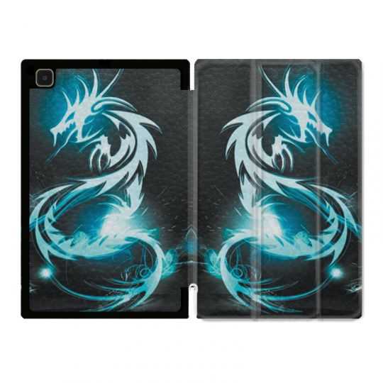 Housse Smart Cover Pour Samsung Galaxy Tab A7 (10.4) Dragon Bleu