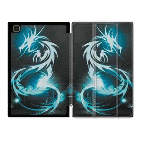 Housse Smart Cover Pour Samsung Galaxy Tab A7 (10.4) Dragon Bleu