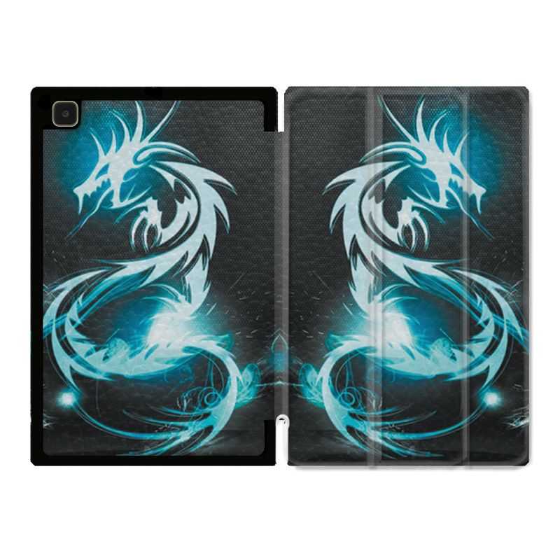 Housse Smart Cover Pour Samsung Galaxy Tab A7 (10.4) Dragon Bleu
