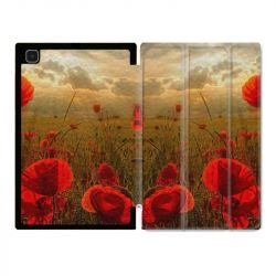 Housse Smart Cover Pour Samsung Galaxy Tab A7 (10.4) Fleur Coquelicot