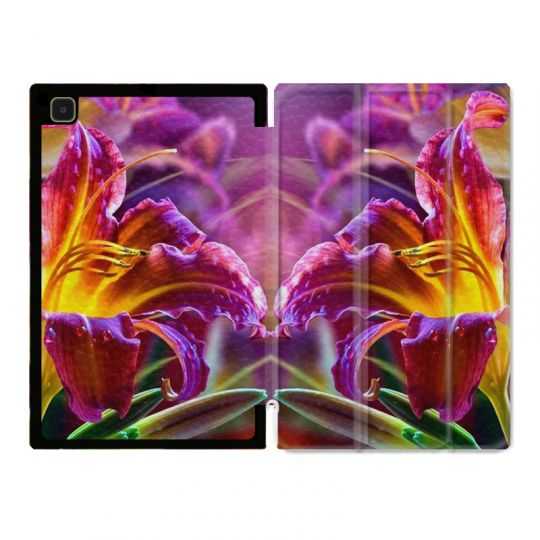 Housse Smart Cover Pour Samsung Galaxy Tab A7 (10.4) Fleur Lys Color