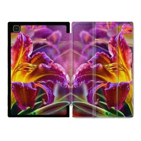 Housse Smart Cover Pour Samsung Galaxy Tab A7 (10.4) Fleur Lys Color