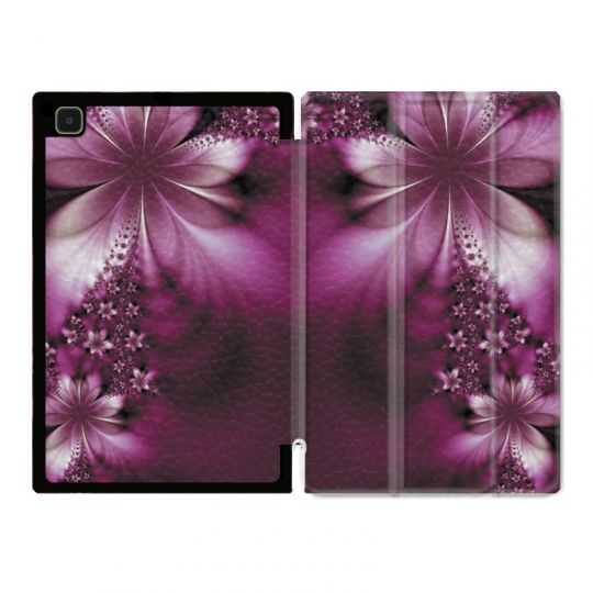 Housse Smart Cover Pour Samsung Galaxy Tab A7 (10.4) Fleur Violette Montante