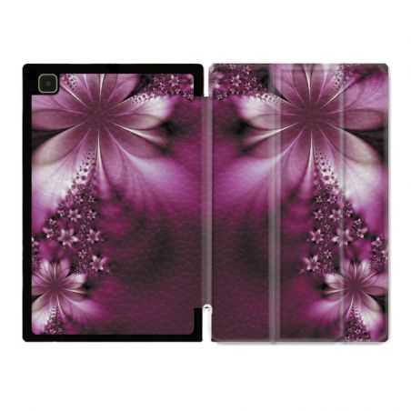 Housse Smart Cover Pour Samsung Galaxy Tab A7 (10.4) Fleur Violette Montante