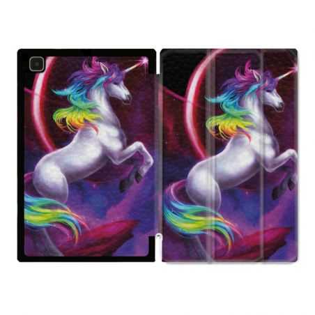 Housse Smart Cover Pour Samsung Galaxy Tab A7 (10.4) Licorne Arc en ciel