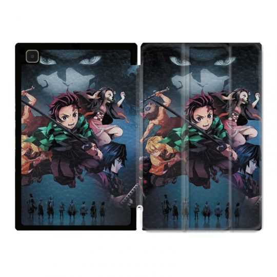 Housse Smart Cover Pour Samsung Galaxy Tab A7 (10.4) Manga Demon Slayer Noir