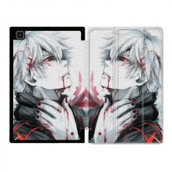 Housse Smart Cover Pour Samsung Galaxy Tab A7 (10.4) Manga Kaneki Blanc