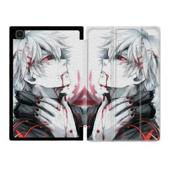 Housse Smart Cover Pour Samsung Galaxy Tab A7 (10.4) Manga Kaneki Blanc